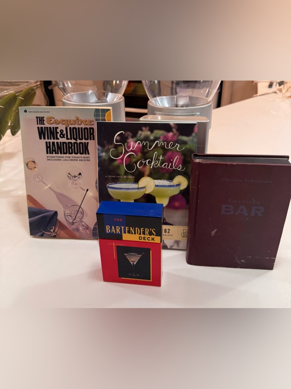 Cocktail & Wine Book Set with Bartender's Deck